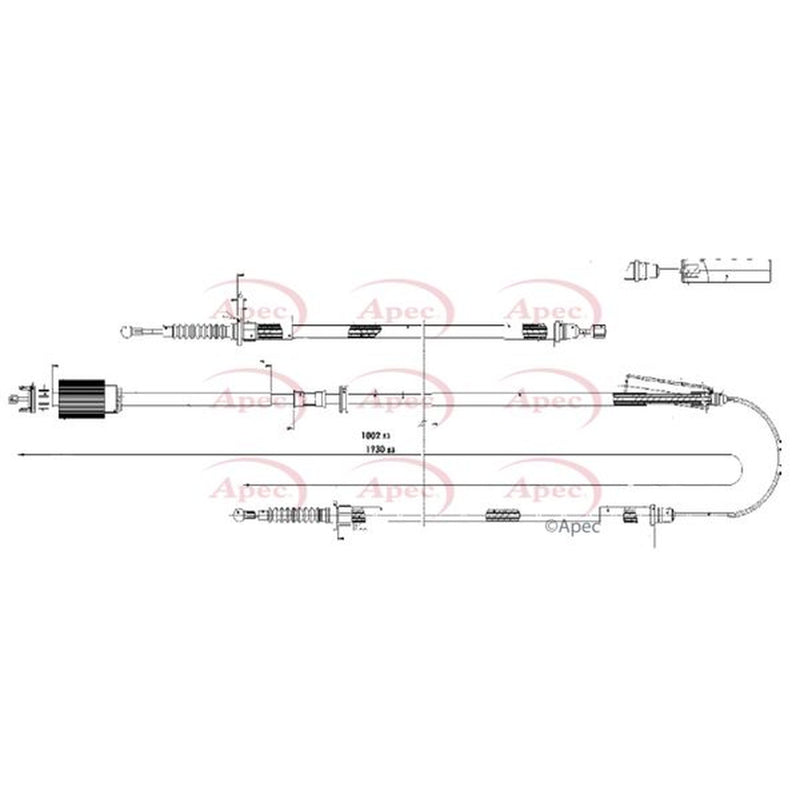 Apec Handbrake Cable Left Rear CAB1659