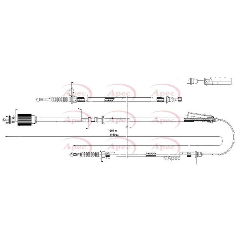 Apec Handbrake Cable Left Rear CAB1659