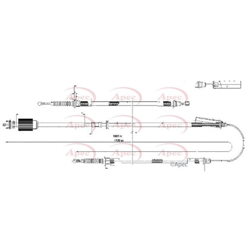 Apec Handbrake Cable Left Rear CAB1659