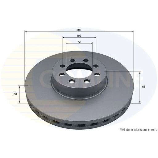 Comline 2 x Internally Vented Front Brake Discs ADC5348V