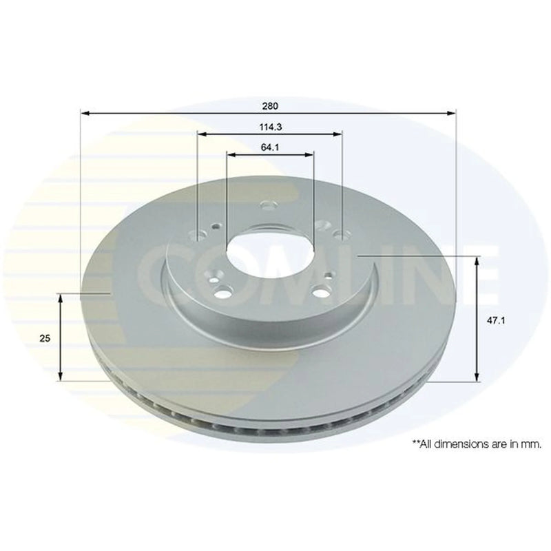 Comline 2 x Front Brake Discs ADC0576V