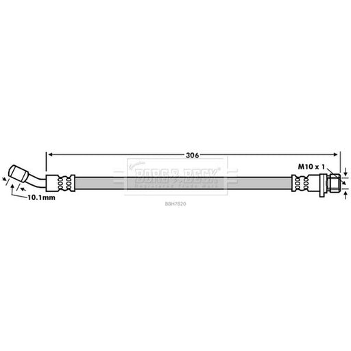 Borg & Beck Brake Hydraulic Hose Line Rear Left BBH7820