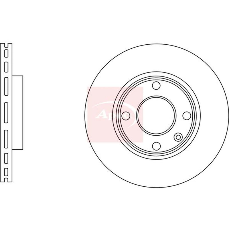 Apec 2 x Vented Front Brake Discs DSK3181