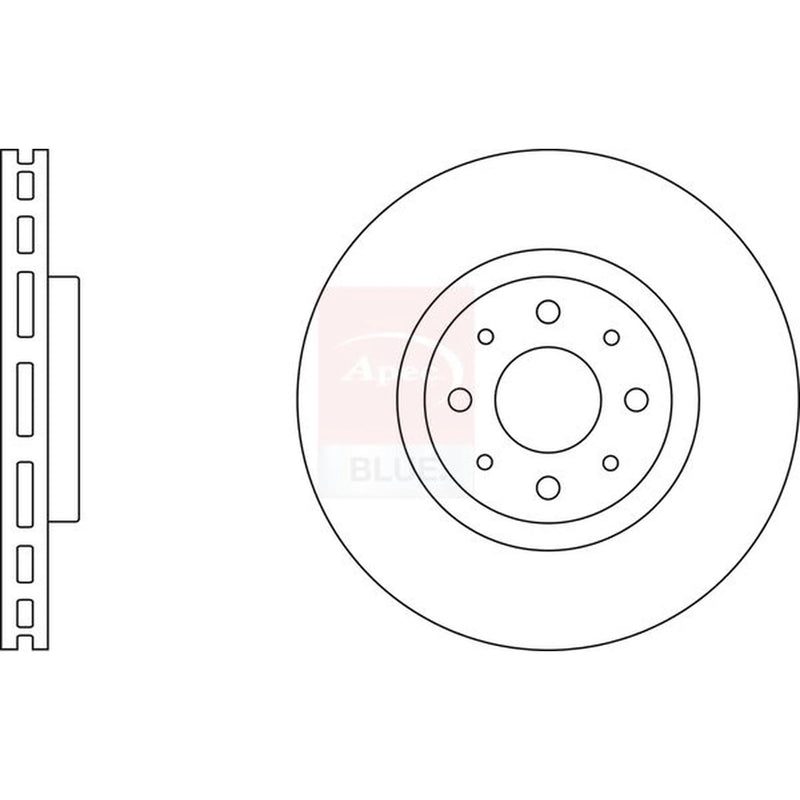 Apec 2 x Vented Front Brake Discs SDK6421