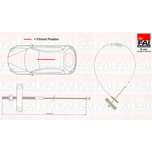 FAI Handbrake Cable Centre FBC0065