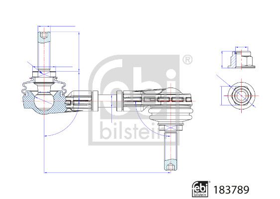 Febi Stabiliser Bar Link Coupling Rod Rear Right