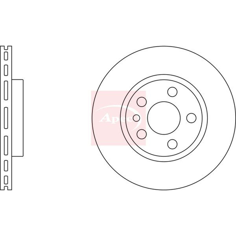 Apec 2 x Vented Front Brake Discs DSK665