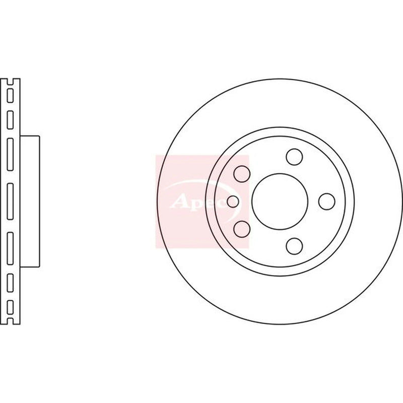 Apec 2 x Vented Front Brake Discs DSK665