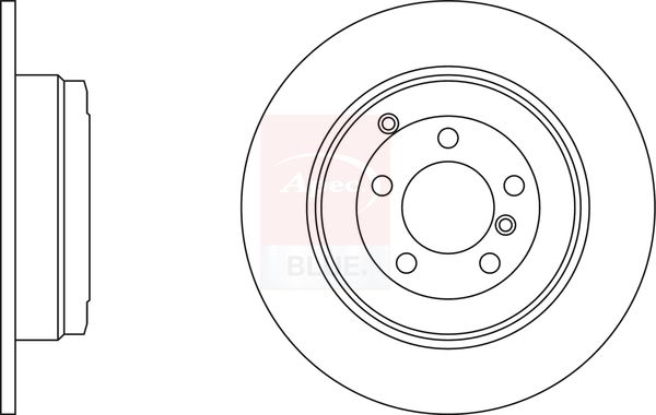 Apec 2 x Brake Disc Set Solid