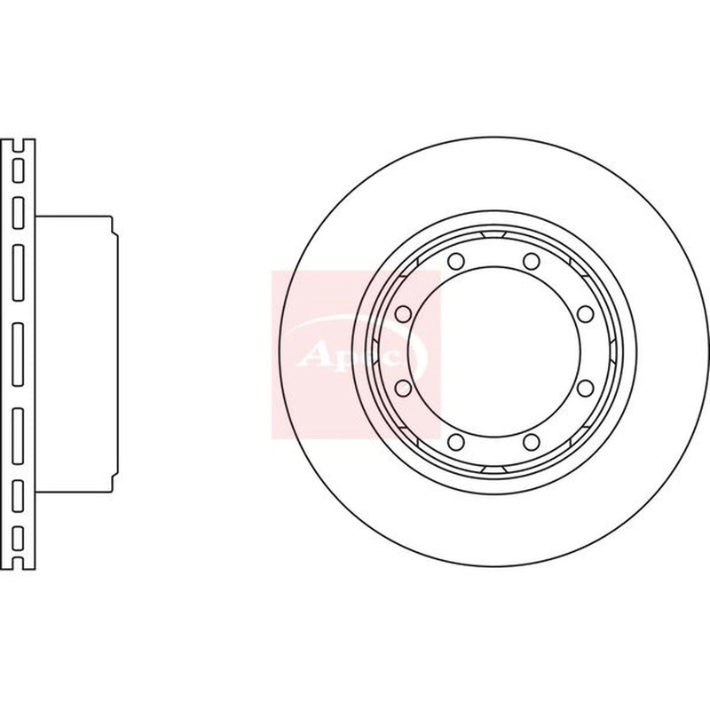 Apec 2 x Vented Rear Brake Discs DSK2805