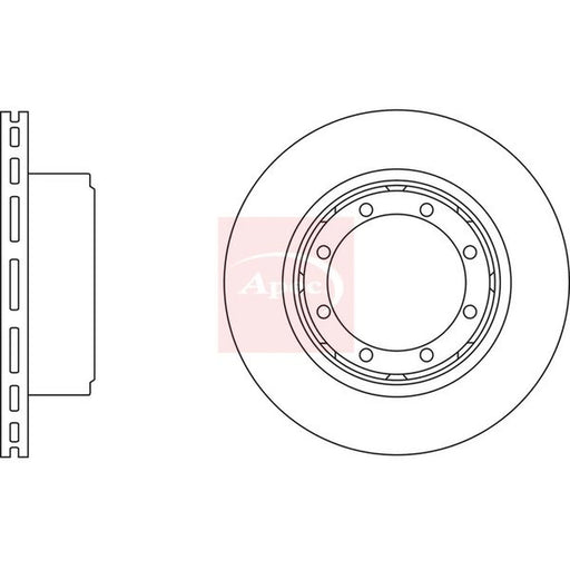 Apec 2 x Vented Rear Brake Discs DSK2805