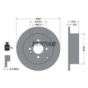 Textar 2 x Solid Rear Brake Discs 92161303