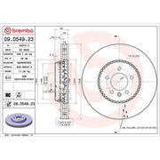 Brembo Steel Front Brake Disc Hub Brake Discs 09.D549.23
