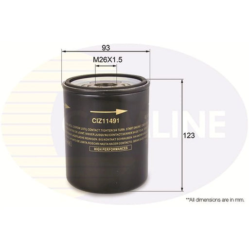 Comline Engine Oil Filter CIZ11491
