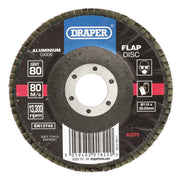 Draper Aluminium Oxide Flap Disc 115mm 80 Grit