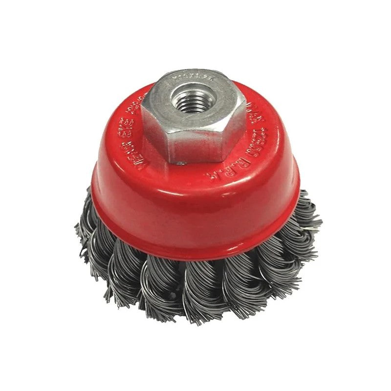 Faithfull Wire Cup Brush Twist Knot M14x2, 0.50mm Steel Wire 65-100mm