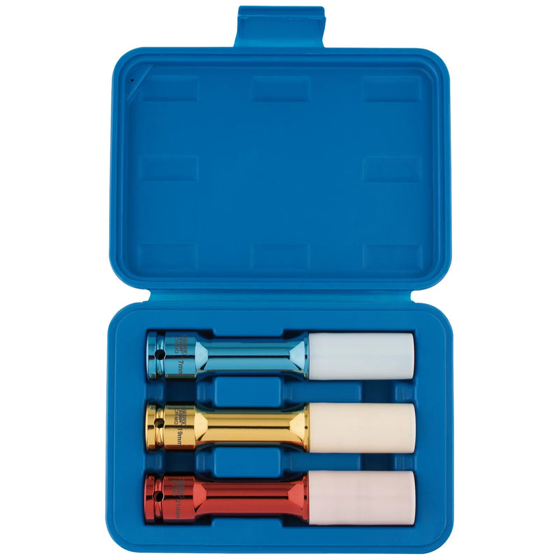 Draper Long Reach Wheel Nut Socket 1/2" Sq. Dr. 3 Piece Set