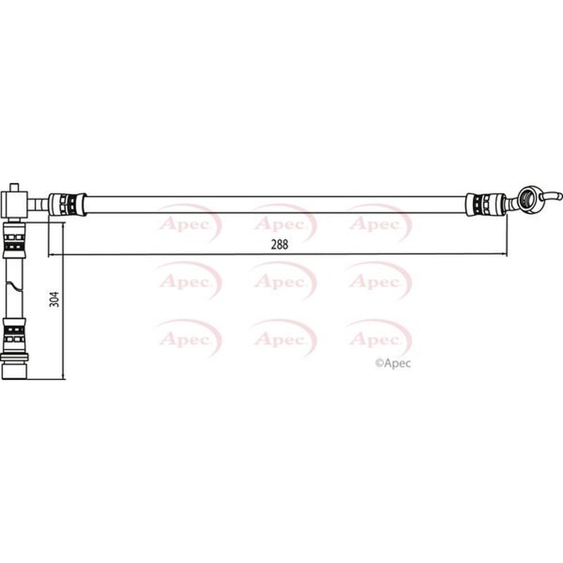 Apec Brake Hydraulic Hose Line Rear Right HOS4085