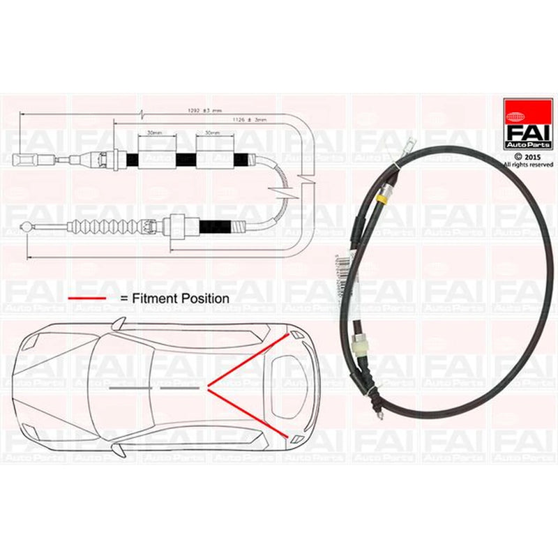 FAI Handbrake Cable Left Rear FBC0042