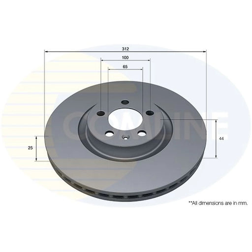 Comline 2 x Internally Vented Front Brake Discs ADC5229V