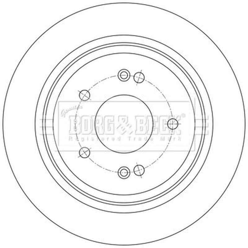 Borg & Beck 2 x Solid Rear Brake Discs BBD5615