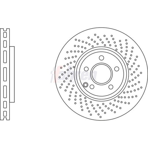 Fahren 2 x Perforated/Vented Front Brake Discs FBD7153