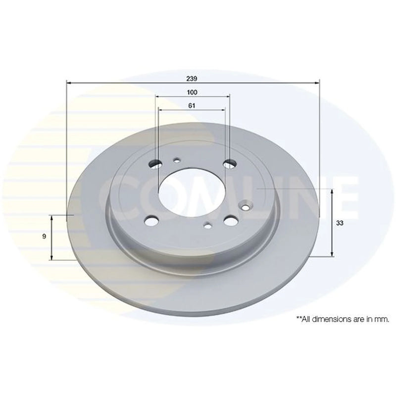 Comline 2 x Solid Rear Brake Discs ADC5281