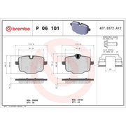 Brembo 4 x Rear Brake Pad Set P06101
