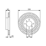 Bosch 2 x Vented Brake Discs 0 986 479 T39