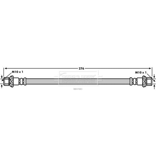 Borg & Beck Brake Hydraulic Hose Line Left BBH7883