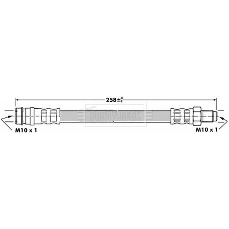 Borg & Beck Brake Hydraulic Hose Line Rear Left BBH7096