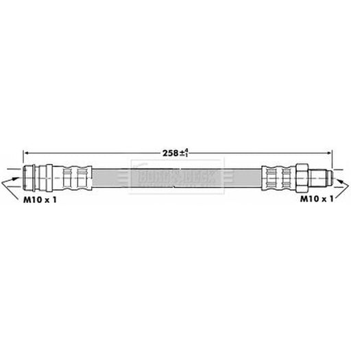 Borg & Beck Brake Hydraulic Hose Line Rear Left BBH7096