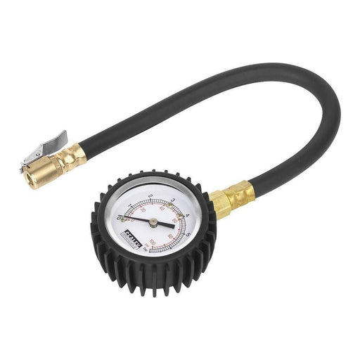 Sealey Tyre Pressure Gauge with Clip-On Chuck 0-7bar(0-100psi) TST/PG6 Sealey  - Town Parts