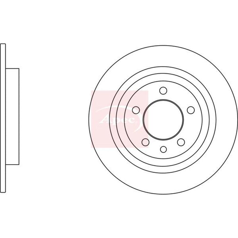 Apec 2 x Solid Rear Brake Discs DSK3123