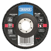 Draper Zirconium Oxide Flap Disc 115mm 40 Grit