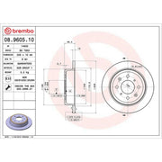 Brembo 2 x Solid Rear Brake Discs 08.9605.10