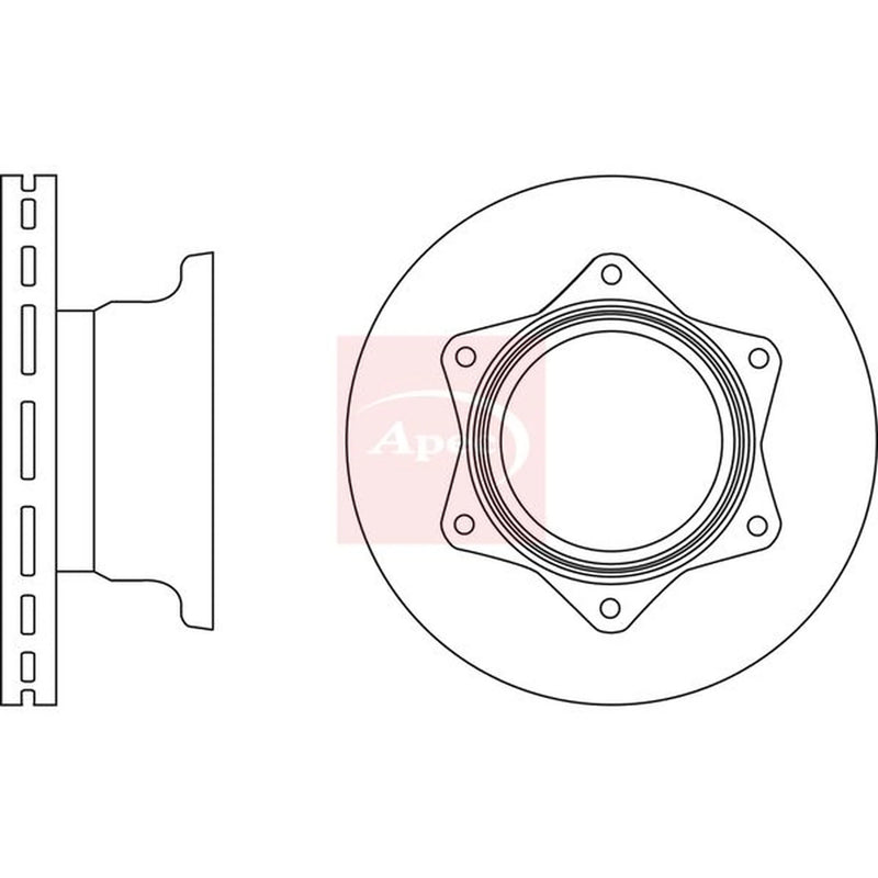 Apec 2 x Vented Rear Brake Discs DSK2797