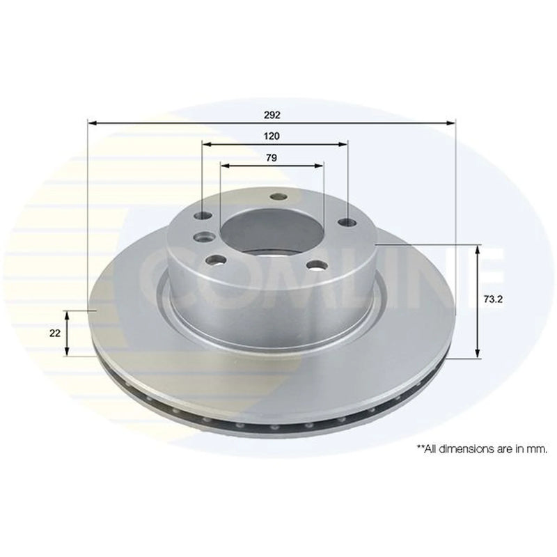 Comline 2 x Internally Vented Front Brake Discs ADC1717V