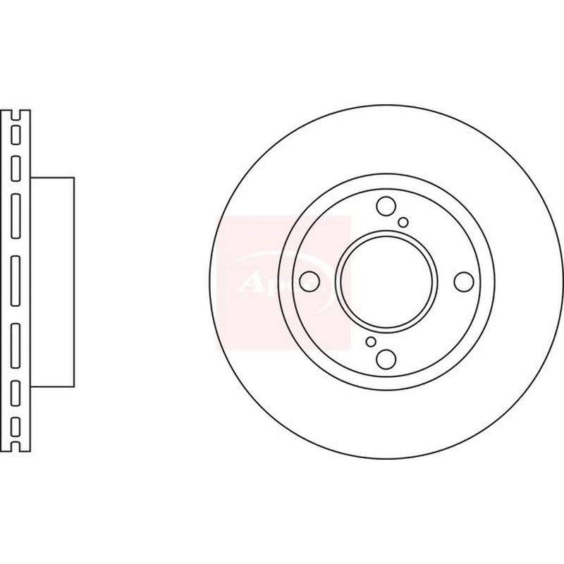 Apec 2 x Vented Front Brake Discs DSK3289