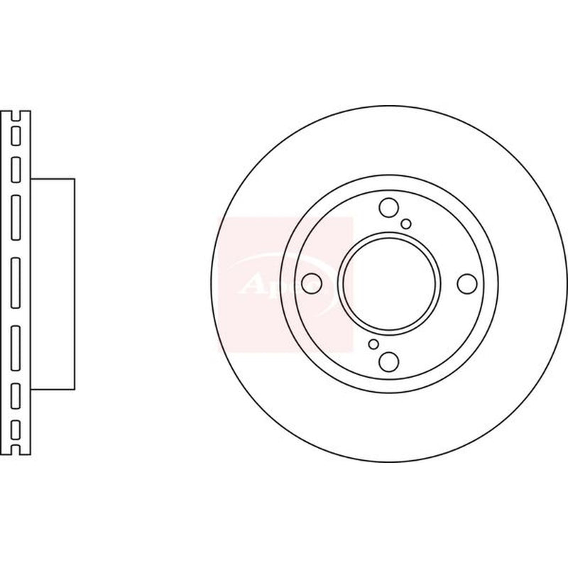 Apec 2 x Vented Front Brake Discs DSK3289