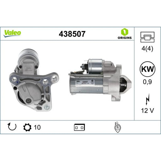 Valeo Starter Motor 12V 0.9kW 10 Teeth 438507