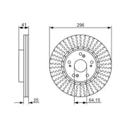 Bosch 2 x Vented Front Brake Discs 0 986 479 744