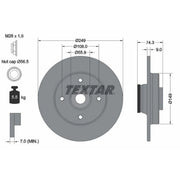 Textar 2 x Solid Rear Brake Discs 92194103