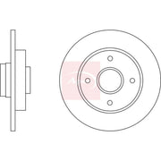 Apec 2 x Solid Rear Brake Discs DSK2608