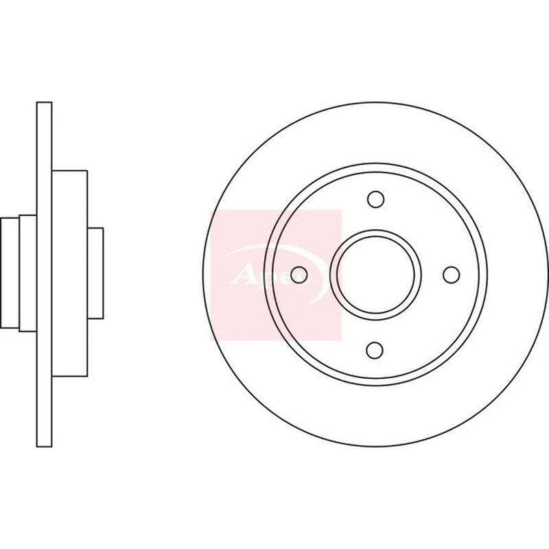 Apec 2 x Solid Rear Brake Discs DSK2608