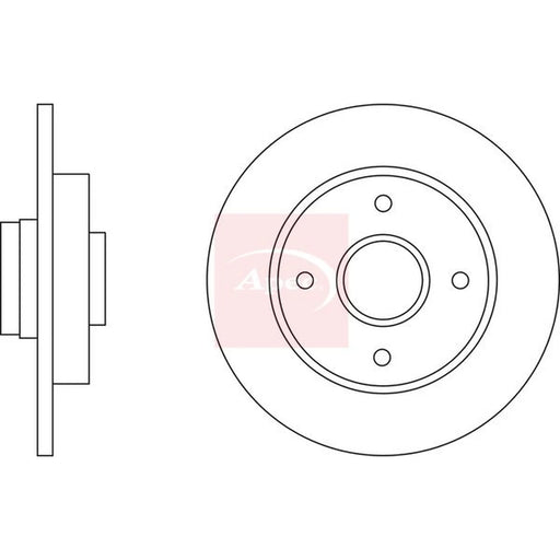 Apec 2 x Solid Rear Brake Discs DSK2608