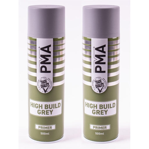 2x High Build Primer - 500ml Spray On Paint - Autotek Grey Aerosol High Coverage Autotek  - Town Parts