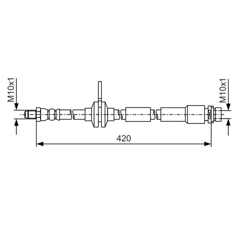 Bosch Brake Hydraulic Hose Line Rear 1 987 481 A43