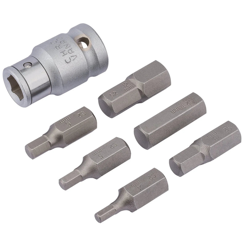 Draper Expert Hexagon Bit Set 1/2" Sq. Dr. 7 Piece