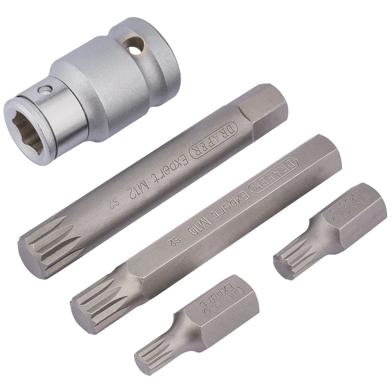 Draper Expert Spline Bit Set 1/2" Sq. Dr. (5 Piece)
